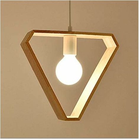 E27 Créatif Suspensions Luminaires Industrielle Bois Plafonnier Moderne Luminaire Lumiere Contemporain Suspensions Plafonniers Luminaire (Forme de triangle) (1/5)