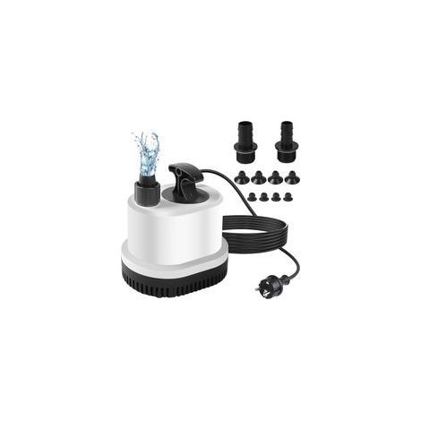 Mini pompe à eau ultra silencieuse pour aquarium, pompe submersible, capacité maximale1500l, 25W, 220 240V, pour bassin extérieur, fontaine, câble de 1,6 m, 3 buses, pompe à vide pour (1/5)
