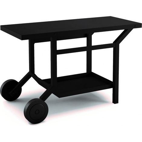 Forge Adour – Table roulante en acier noir 1191x648x760mm – Revêtement 3 couches – Pour plancha 45/60/75 – Garantie 2 ans