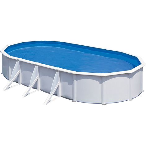 Piscina in acciaio Ovale 730x375x120 h con depuratore a sabbia serie Fidji GRE KIT730ECO (1/5)