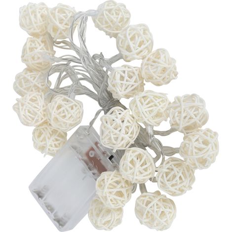 Guirlande lumineuse LED blanc chaud avec boules décoratives pour fête, scène, mariage ou chambre (1/5)