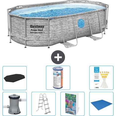 Bestway Power Steel Oval - 427x250x100 cm - 8-teilig S594