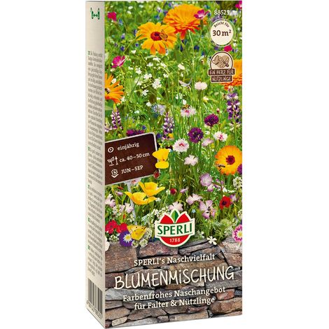 Sperli – Mélange de fleurs « Naschvielfalt » en boîte – Graines de fleurs, pour env. 30 m² (1/2)