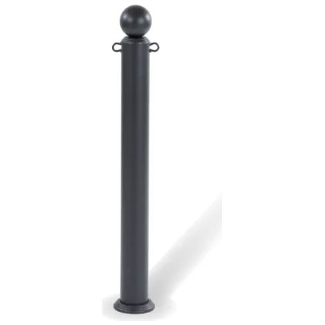 Dissuasore Pantheon Giochipark acciaio zincato Ø60 Ø80mm sfera decorativa grigio - Con anelli - 60 mm