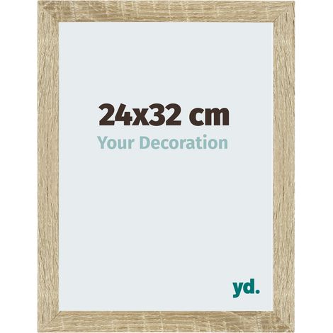 Your Decoration - 24x32 cm - Cadres Photo en MDF Avec Verre acrylique - Anti-Reflet - Excellente Qualité - Chêne Sonoma - Cadre Decoration Murale - Mura.