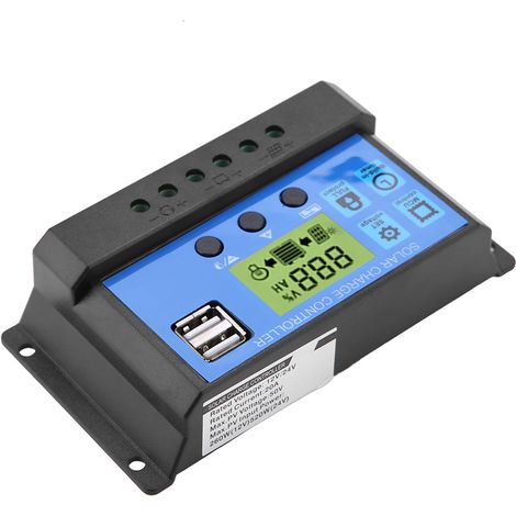 PWM 12V 24V Dual-USB-Solarpanel-Laderegler mit LCD-Display, 10A (YJSS-10A) (1/5)