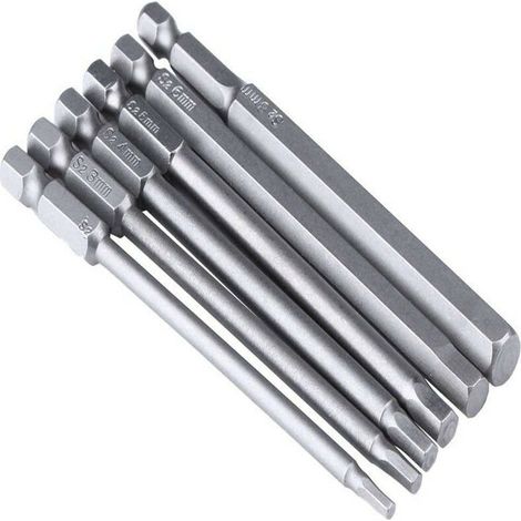 Jeu de 6 tournevis à tête hexagonale magnétique en acier Triumph (H2.5, H3, H4, H5, H6, H8) de 100 mm (1/5)