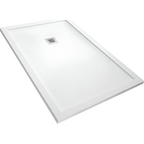 Extra flache Mineralguss-Duschwanne MADISON PLUS Schieferoptik 5 Farben 70x90 (1/4)