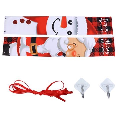 Weihnachtstürdekoration mit attraktivem Schneeflocken- und Schneemannmotiv, Außendekoration für die Feiertage zum Weihnachtsmann (1/5)