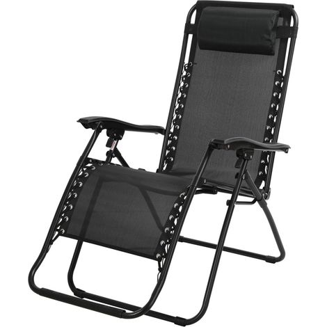 Poltrona relax da esterno colore nero 90x108x64 cm