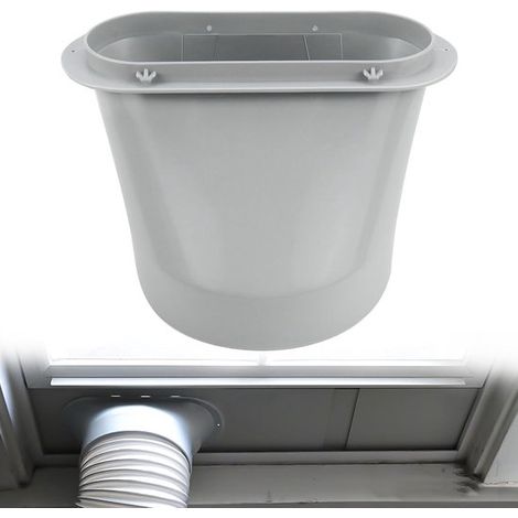 Acoplamiento para manguera de escape de aire acondicionado móvil，150 mm，Adaptador de ventana con boquilla plana，ABS de primera calidad，Gris (1/5)
