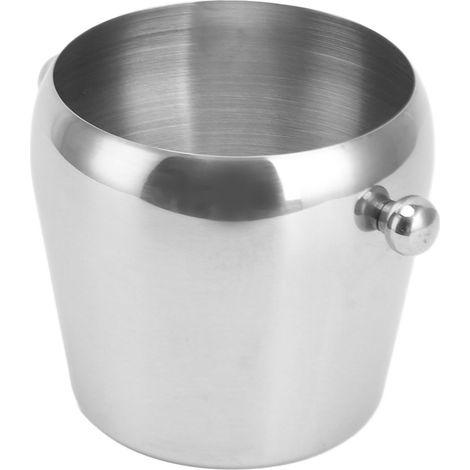 Eisbehälter, Champagnerkühler, Weinkühler, Getränkebehälter aus Edelstahl mit ergonomischem Griff für Bars und Partys, silberfarben, großes Fassungsvermögen von 2 Litern (1/5)