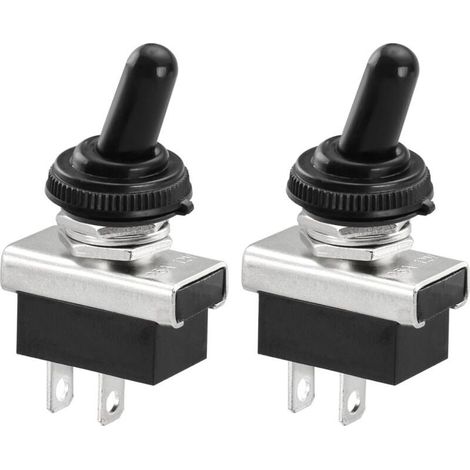 12V 25A SPST On/Off 2 Position 2 Pin Metal Rocker Switch for Car Dashboard Light with Waterproof Cap (1/4)