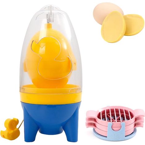 Manueller Eierschüttler-Mixer, tragbarer Eiermacher mit Eierschneider, Eigelbmixer, Golden Egg Maker, Mixer-Küchenhelfer zum Mischen von Eiern (Kunststoff)