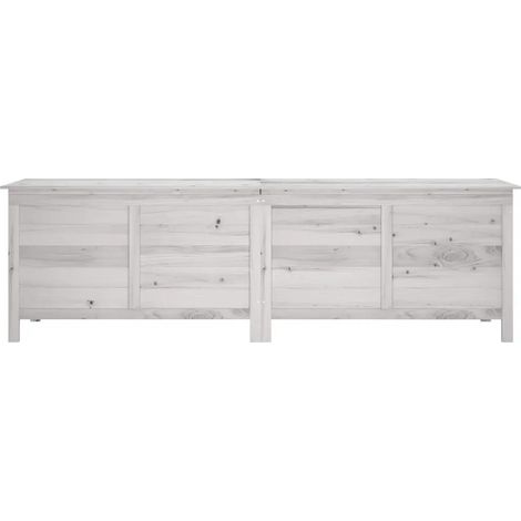 vidaXL Aufbewahrungsbox Garten massivem Holz weiß 198x50x56 cm