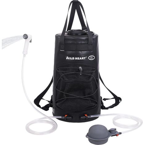 Douche de Camping - Douche Portable 22L 12L pour Le Camping avec Pompe à Pied à Pression et Tuyau - Sac à Dos de Sac de Douche Solaire pour Le Camping (1/5)