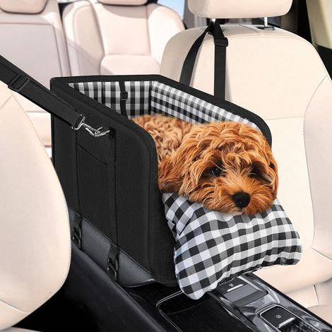 Dog Car Seat Console, Pet Booster Seat for Car with Seat Belt and Soft Cushions, Anti-Collapse Center Console with Support (1/5)