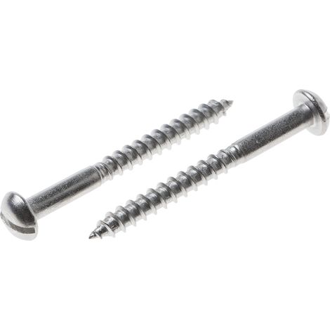 Vis à bois, 4mm, tête Ronde 40mm, en Acier Inoxydable A2 304 ( Prix pour Boîte de 100 )