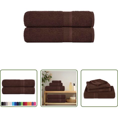vidaXL Frottiertuch -  Handtücher FROGN 2 Stk. Braun 50x100 cm 360 g/m² (1/5)