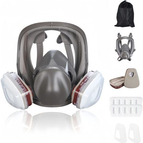 16 en 1Masque à gaz antibuée, respirateur facial intégral, respirateur de pulvérisation de peinture industrielle, filtre de travail de sécurité, protection contre le formaldéhyde (1/4)