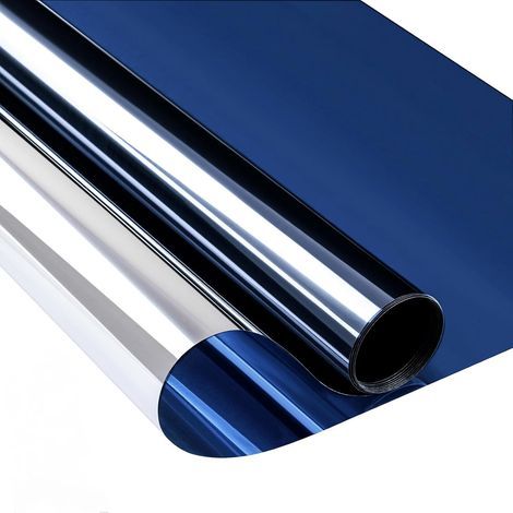 Sichtschutzfolie für Fenster, Einwegspiegel, UV-Schutz, für Büros und Wohnungen, 40 x 200 cm (blau) (1/5)