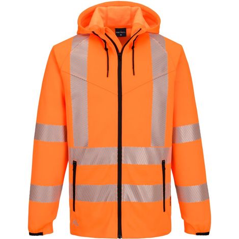 Felpa con cappuccio con zip Hv Kx3 - Taglia L - Arancione - Portwest