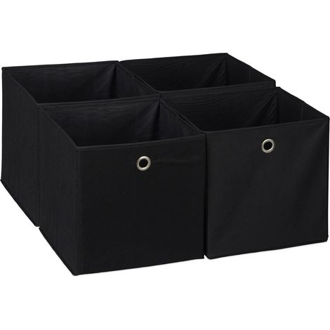 Cestas de almacenamiento plegables para estantes (juego de 4) - Organizadores de tela