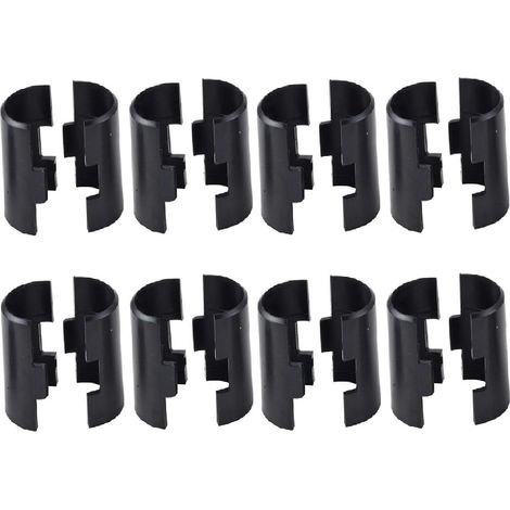 Lot de 8 noir paires de clips en fil métallique de 2,5 cm pour étagères de poteau de 25.4 mm,manchons d'étagère en fil plastique,clips (1/5)