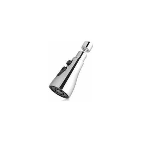 SABIR Douchette Evier Cuisine Robinet 360 Degres 3 Modes Embout Avec Aerateur Mitigeur Evier Tete De Robinet Rotative, Adaptateur Robinet Universal (Chrome) (1/5)