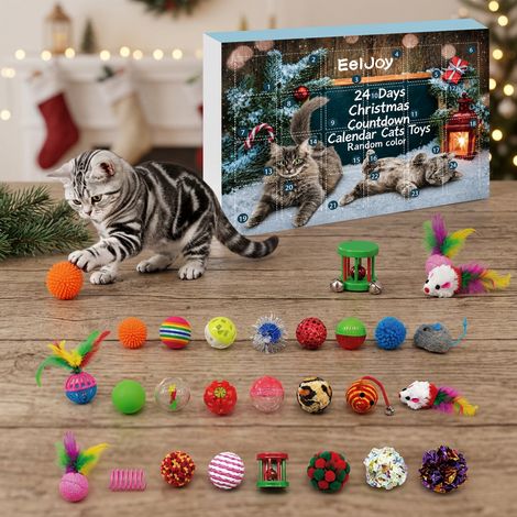 24-Day Christmas Countdown Cat Toy Calendar Blind Box Surprise Play Interactive Toy - 1 Set -- BIEMMEDUE (1/5)
