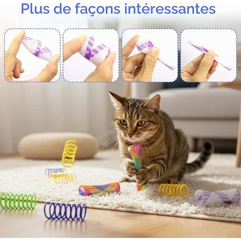 Jouets à Ressort pour Chats, Ressorts et Tubes Extensibles Souples Plastique et Coloré Ressort Chat Interactifs Adaptés aux Chatons (1/4)