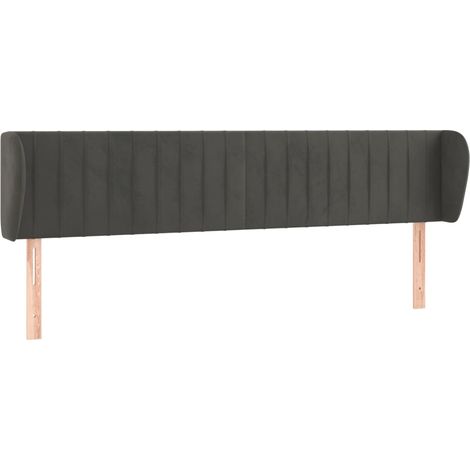 Maison Exclusive - Testiera ad Orecchio Grigio Scuro 183x23x78/88 cm in Velluto (1/5)
