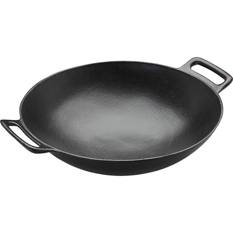 Wok VARIO, wok en fonte émaillée pour saisir à feu vif, pour la cuisine asiatique, utilisable sur les plaques de cuisson et au barbecue (1/5)