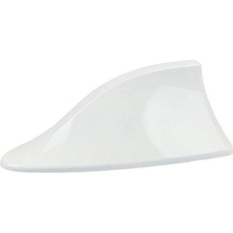 Antenne aileron de requin en plastique ABS, style toit, universelle pour la plupart des voitures - Blanche