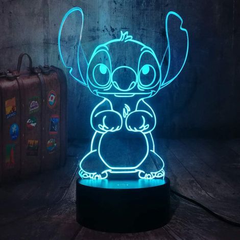 Lampe Lilo & Stitch, dessin animé mignon, figurine Stitch, amis, 3D LED (1/5)