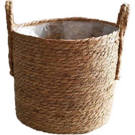 Pots de fleurs en algues, paniers de plantation, cache-pots, contenants tressés - 25 x 20 cm (1/4)