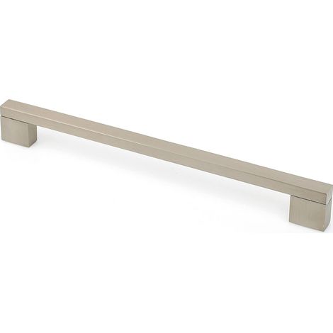 Asa de aluminio con acabado níquel satinado, dimensiones:206x9x27mm y entrepuntos:192mm -