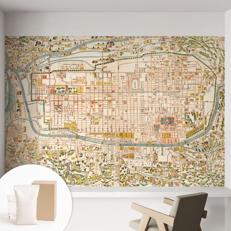 Papier peint décoratif avec colle pour salon, chambre à coucher et bureau – Design moderne et facile à poser Carte ancienne 152x104 cm (1/5)