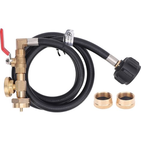 Adaptateur de recharge de gaz 4 pieds, tuyau universel QCC1 Type 1, réservoir avec manomètre et vanne de contrôle