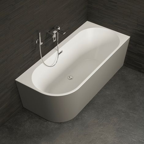 Freistehende Badewanne Capri 160 rechts grau 160 x76 x58 cm, by SPALINA