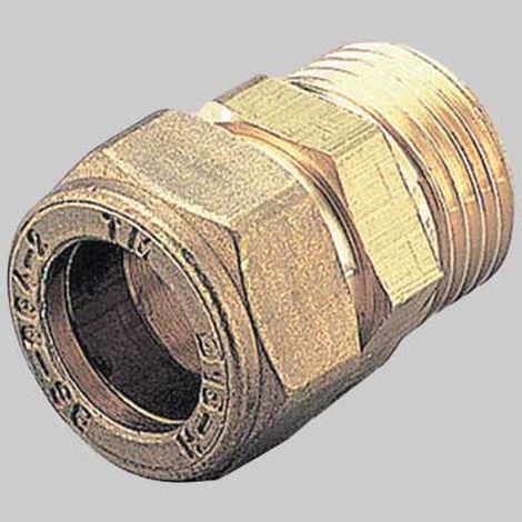 RACCORDO DRITTO MASCHIO CON OGIVA OTTONE - 28 x 1"
