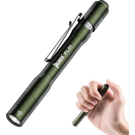 PL01 Lampe de poche Led Rechargeable, 650 Lumens Mini Lampe de poche, IP68 Lampe stylo étanche, 4 Modes Lampe Torche de petite taille, Compatible avec 2 piles AAA pour Camping, Réparation (1/5)