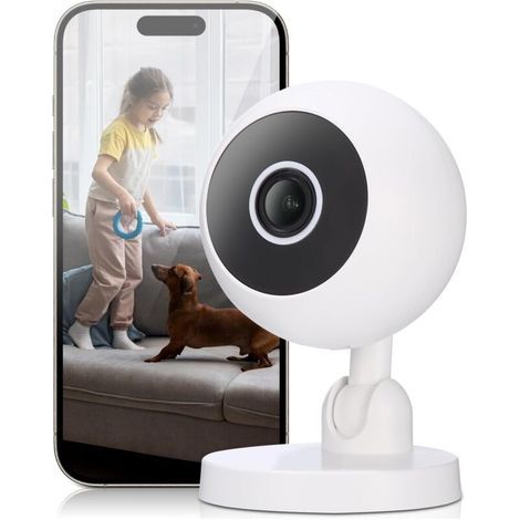 1080P Caméra Surveillance WiFi Intérieure, Caméra Connectée Smartphone,Vision Nocturne, Détection de Mouvement Suivi Intelligent, Audio Bidirectionnel (1/5)