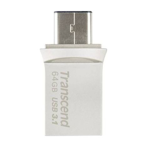Transcend JetFlash 890 64GB unità flash USB USB Type-A / USB Type-C 3.2 Gen 1 (3.1 Gen 1) Nero, Argento (1/5)