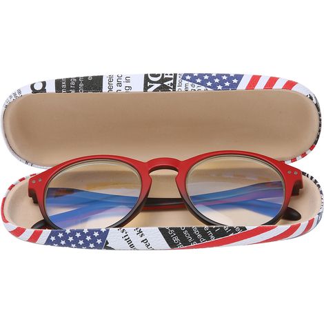 Lunettes de lecture anti-lumière bleue pour seniors, mode unisexe homme femme, rouge (+350), protection écran, confort vision claire (1/5)