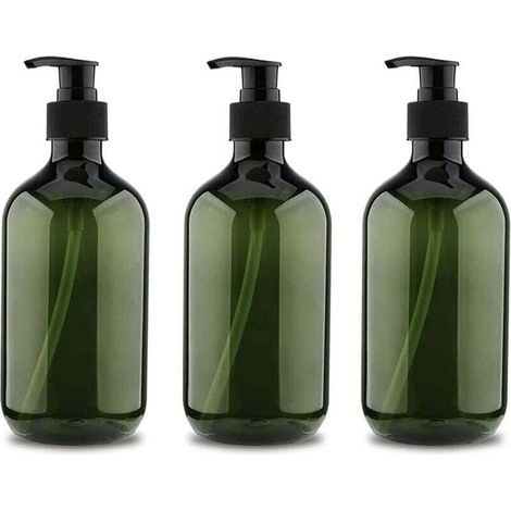 Set di 3 flaconi con dosatore da 500 ml, flacone per shampoo, flacone dispenser per liquidi ricaricabile, flacone con dosatore vuoto ricaricabile, flaconi con dosatore per sapone vuoti ricaricabili - 
