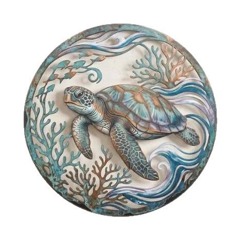 New metal craft retro coastal style metal wall decoration home decor creative ornament - Style A - 3030cm