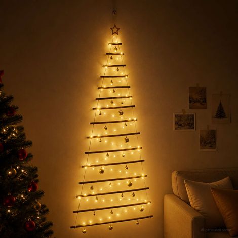 vidaXL Árbol de Navidad colgante con bolas 210 cm 130 LED (1/5)