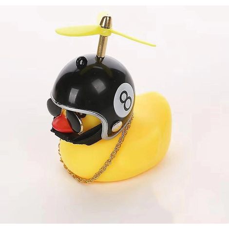 Sonnette de vélo en forme de canard en caoutchouc avec lumières LED et hélice à fixer au guidon - Klaxon amusant pour enfants et adultes - Noir (1/4)