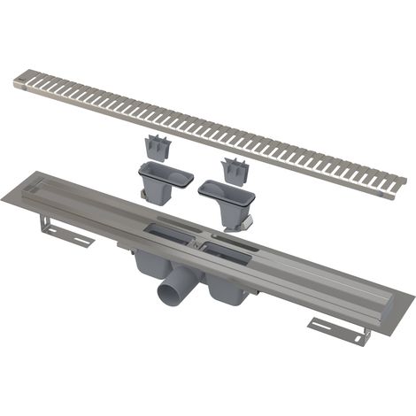 Alcadrain Canaline - Piatto doccia 75 cm, con bordo per griglia forata, incl. griglia, acciaio inox APZ1SMART-LINE-750 (1/2)